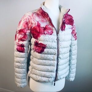 Moncler LUNAIRE white/floral/rose puffer down sz0